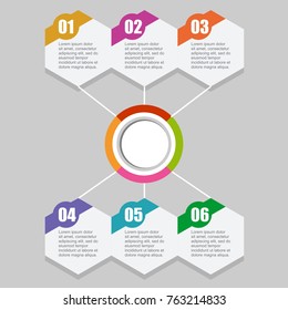Abstract hexagon business Infographics elements, presentation template flat design vector illustration for web design marketing advertising