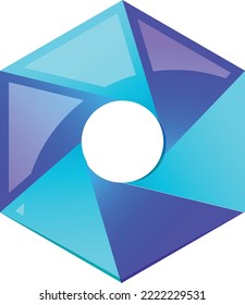 Abstrakte Hexagon- und Kreis-Logo-Illustration im trendigen und minimalen Stil einzeln auf Hintergrund