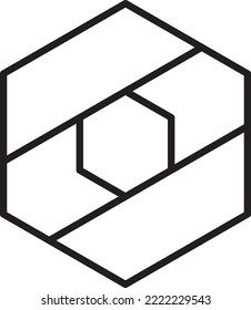 Abstract hexagon and circle logo illustration in trendy and minimal style isolated on background