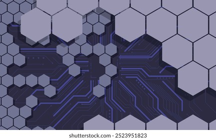 Abstracte hexagon en printplaat patroon achtergrond