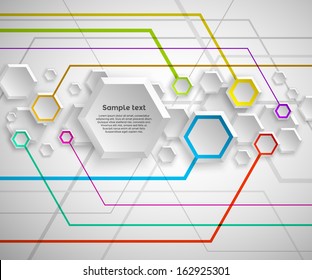 Resumen del fondo coloreado hexágono