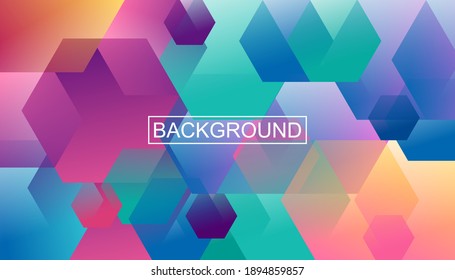 Resumen Vector de plantilla de degradado de fondo colorido de hexágono