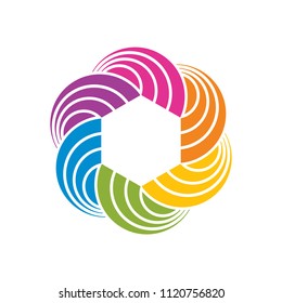 Abstract Hexagon Colors Logo