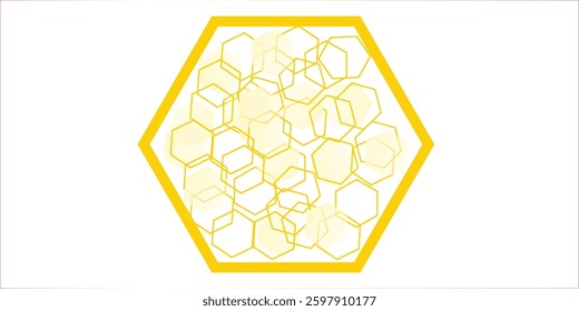abstract hexagon concept design shape technology white background vector illustration.