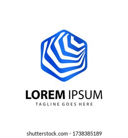 Designs für abstrakte Hexagon-Kontrastlogos Premium