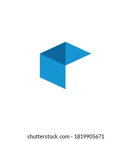 abstract hexagon cube box 3d logo design vector