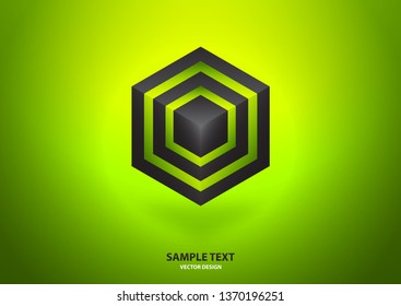 Abstract hexagon and cube. Corporate geometric business logo. Vector illustration for your design.