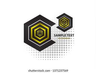 Abstract hexagon and cube. Corporate geometric business logo. Vector illustration for your design.