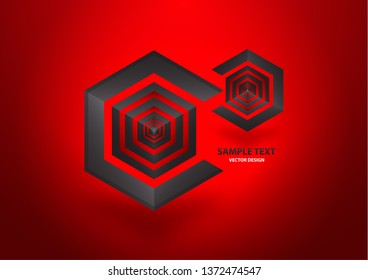 Abstract hexagon and cube. Corporate geometric business logo. Vector illustration for your design.