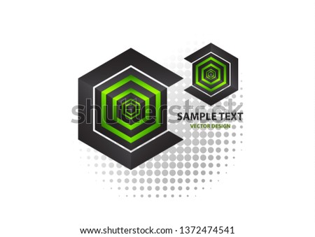 Abstract hexagon and cube. Corporate geometric business logo. Vector illustration for your design.