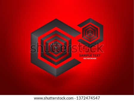 Abstract hexagon and cube. Corporate geometric business logo. Vector illustration for your design.