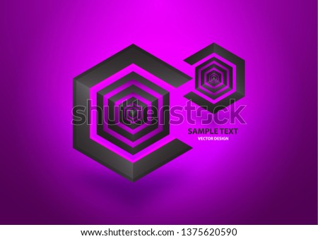 Abstract hexagon and cube. Corporate geometric business logo. Vector illustration for your design.