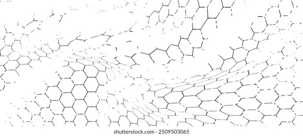 Abstract hexagon cube shape background.grunge pattern