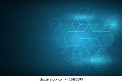 abstract hexagon and cube  technology pattern sci fi concept innovation background