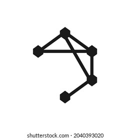 abstract hexagon cut body pasted with several small hexagons