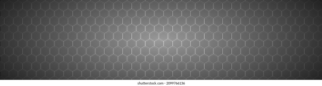 Abstract hexagon dark background. Dark black geometric grid background. Modern dark abstract vector texture. EPS 10