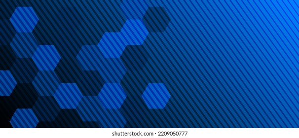 Resumen hexágono de fondo azul oscuro. Fondo moderno, volante, sitio web, portada, banner, publicidad, etc. Vector EPS 10