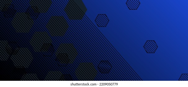 Abstract hexagon dark blue background. Modern backdrop, flyer, website, cover, banner, advertising, etc. Vector EPS 10