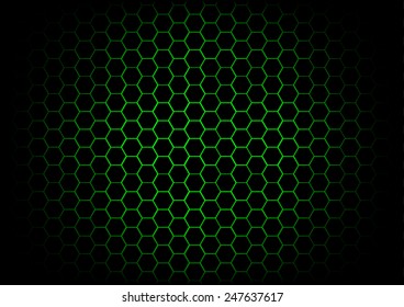 Abstract Hexagon Dark Green Background