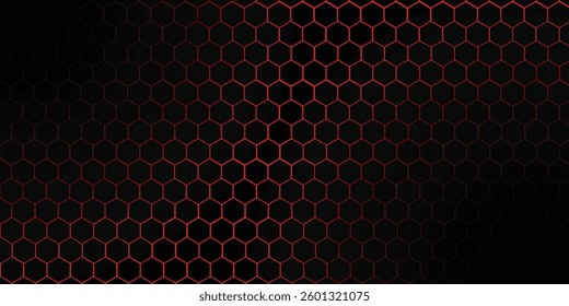 abstract hexagon dark red background