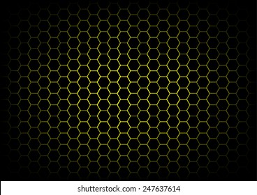 abstract hexagon dark yellow background
