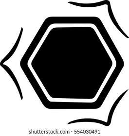 Abstract hexagon design isolated on a white background.
