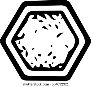 Abstract hexagon design isolated on a white background.