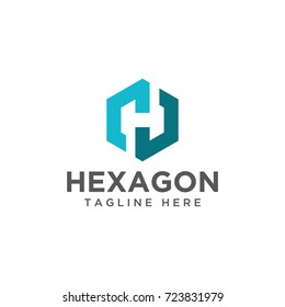 abstract hexagon design logo template