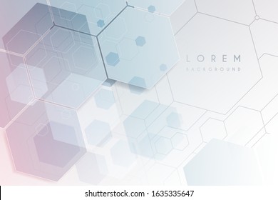 Abstract hexagon design white background