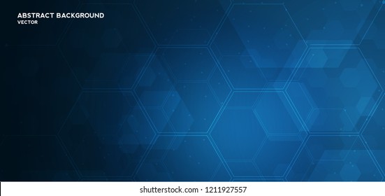 Abstract Hexagon Or Digital Technology Background. Vector Design For Science, And Medicine.