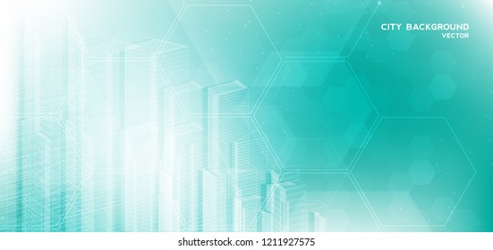 Abstract hexagon or digital technology background. Vector design for science, and medicine.