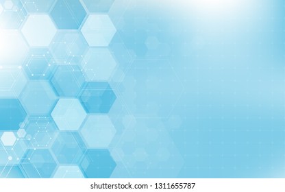 Abstract hexagon or digital technology background. Vector design for science, and medicine. 