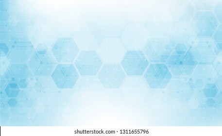 Abstract hexagon or digital technology background. Vector design for science, and medicine. 