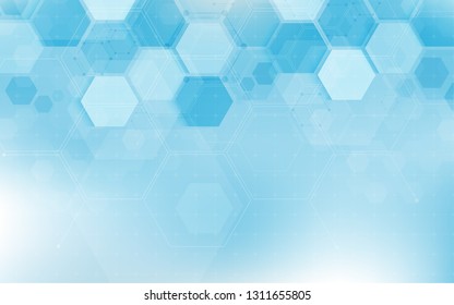 Abstract hexagon or digital technology background. Vector design for science, and medicine. 