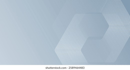 Abstract hexagon dots on gray background. Geometric stripe line illustration