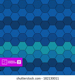 Abstract Hexagon Dots Seamless Background. Vector