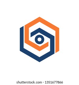 Abstract Hexagon Eye See Watch Simple Business Logo
