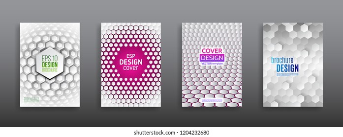 Abstract hexagon flyer design. Vector annual report brochure. Hi-tech cover background. Book cover layout. Modern simple geometric template for business