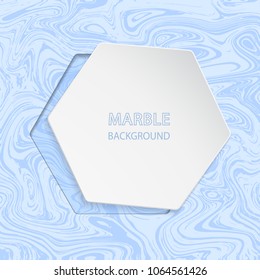 Abstract Hexagon Frame on Marble Texture Background Vector Design, Vector liquid background illustration EPS 10