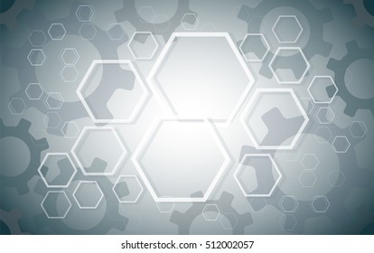 Abstract Hexagon and Gears background