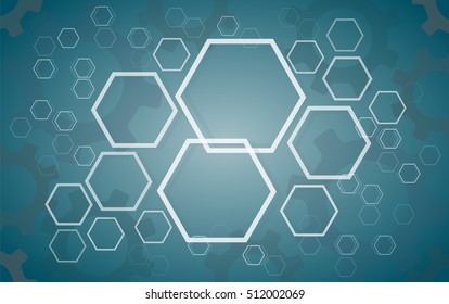 Abstract Hexagon and Gears background