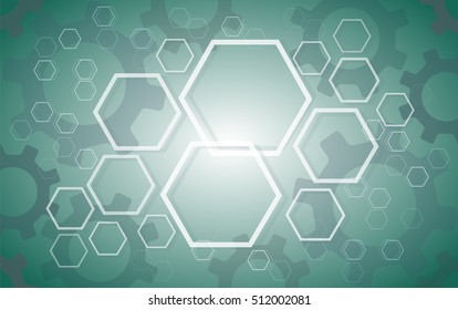 Abstract Hexagon and Gears background