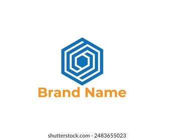 abstract hexagon geometric logo design