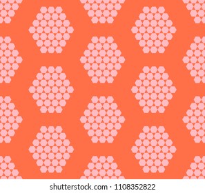 Abstract hexagon geometric seamless pattern. Mosaic background. Vector illustration.