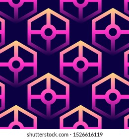 Abstract hexagon geometric shapes seamless pattern. Vector illustration for textile, posters, cards, wrapping paper, etc.