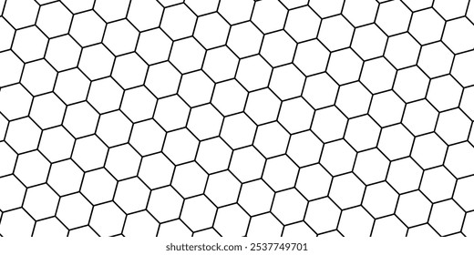 Abstract hexagon geometric structure line on white background. Seamles pattern concept