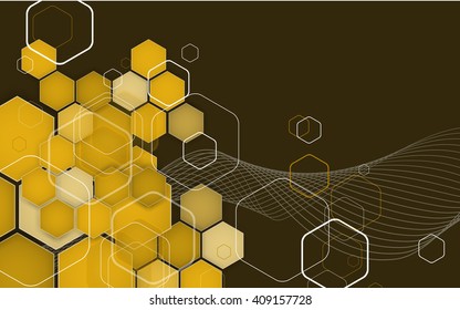 Abstract Hexagon Geometrical Background. Vector Illustration. Clip-art