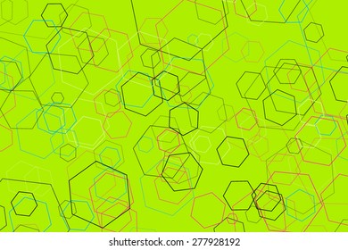 Abstract Hexagon Geometrical Multicolored Vector Background
