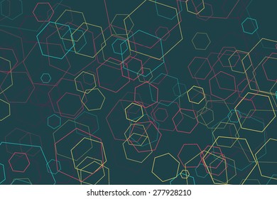 Abstract Hexagon Geometrical Multicolored Vector Background