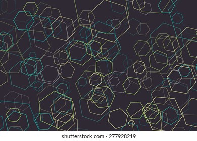 Abstract Hexagon Geometrical Multicolored Vector Background